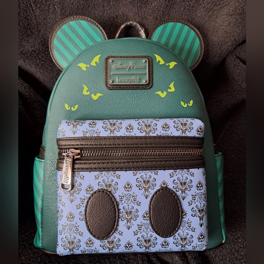 Disney Mickey Main Attraction GITD Haunted Mansion Loungefly Mini Backpack